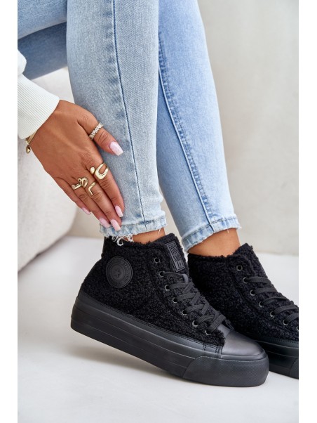 Insulated Women's Sneakers with Lambskin Big Star OO274A443 Black
