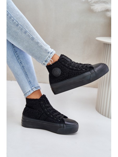 Insulated Women's Sneakers with Lambskin Big Star OO274A443 Black