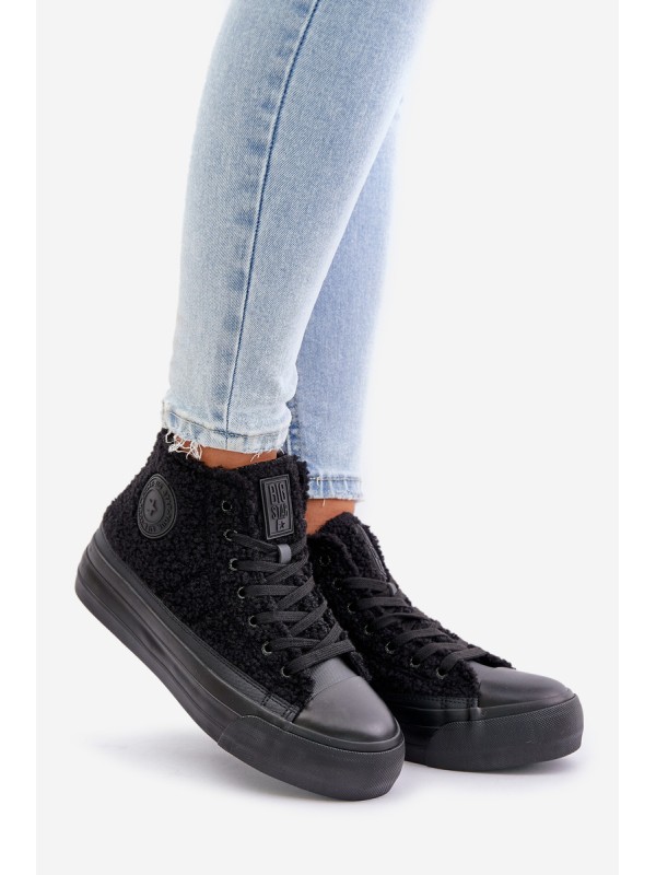 Insulated Women's Sneakers with Lambskin Big Star OO274A443 Black