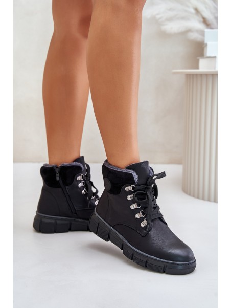 Women's Insulated Ankle Boots With Zipper Black Mevanisa