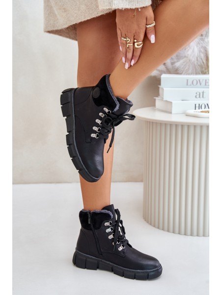 Women's Insulated Ankle Boots With Zipper Black Mevanisa