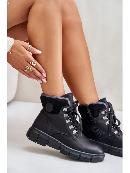 Women's Insulated Ankle Boots With Zipper Black Mevanisa