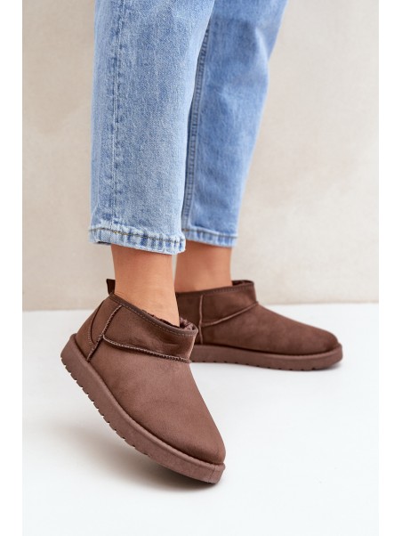 Low Snow Boots Made Of Eco Suede Brown Nelsanna