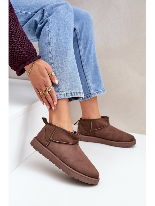 Low Snow Boots Made Of Eco Suede Brown Nelsanna