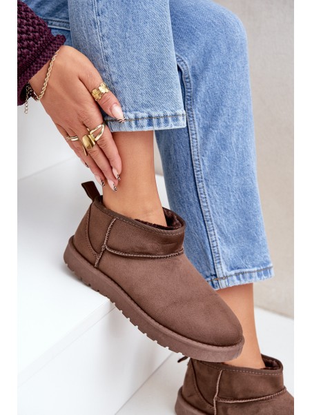 Low Snow Boots Made Of Eco Suede Brown Nelsanna