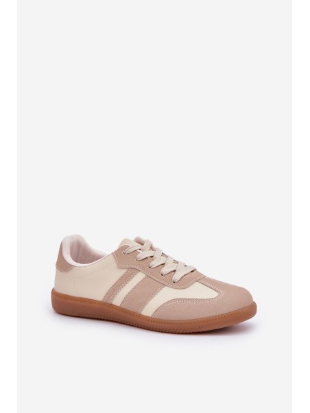 Low Women's Sneakers Made Of Eco Leather Beige Nonalorin