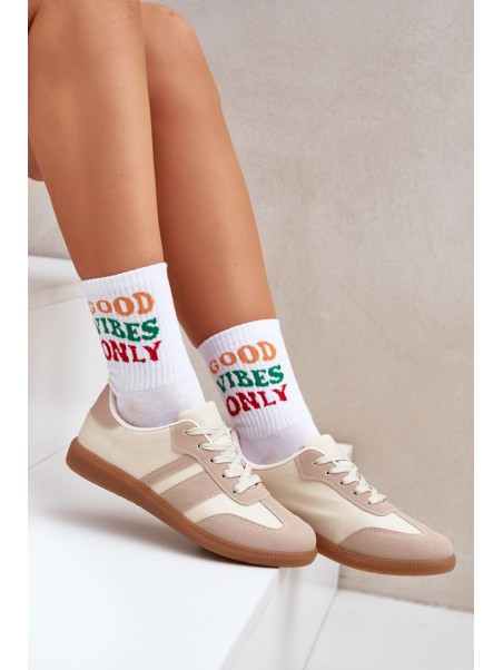 Low Women's Sneakers Made Of Eco Leather Beige Nonalorin