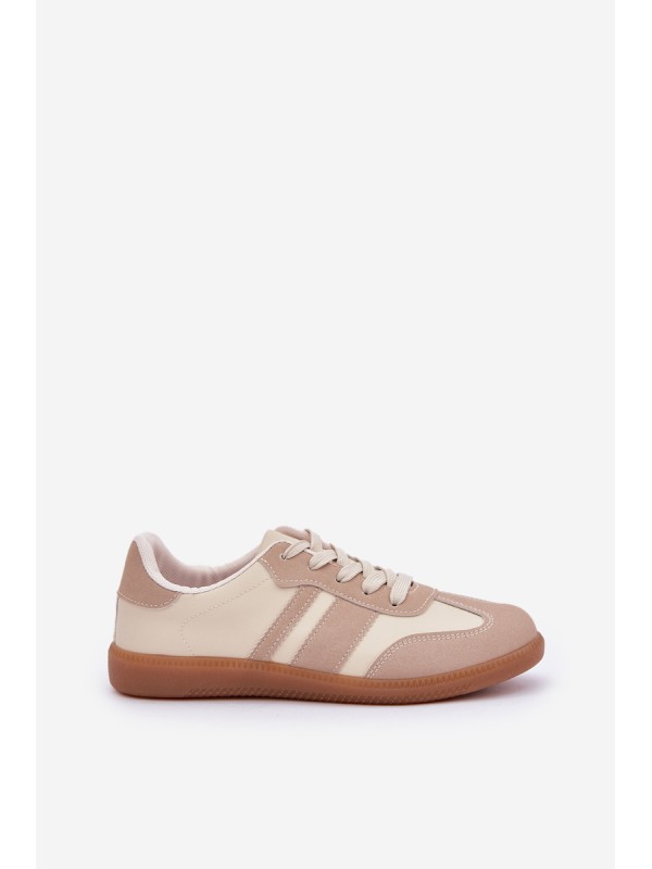 Low Women's Sneakers Made Of Eco Leather Beige Nonalorin