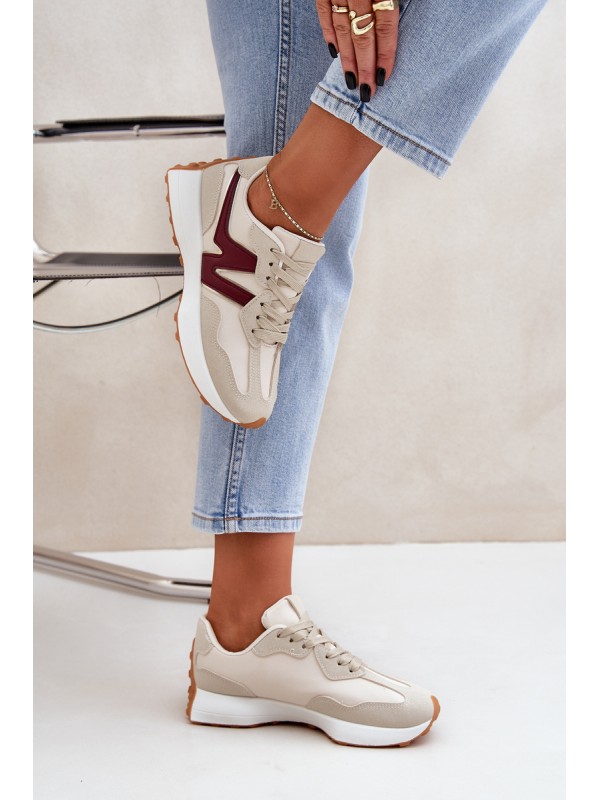 Women's Sports Shoes Sneakers Beige-Red Britma