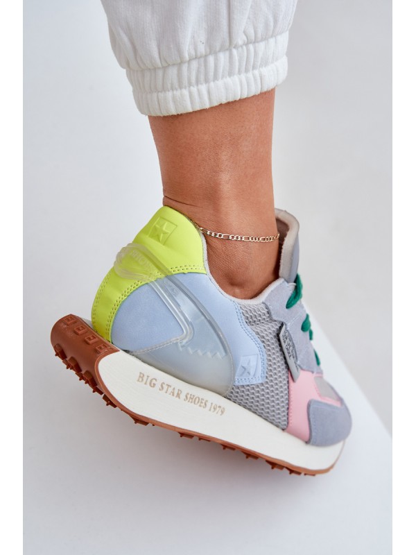 Ladies Sneakers On Platform Memory Foam System Big Star NN274682 Blue