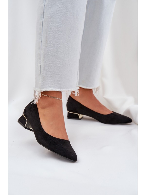 Pumps With Low Heel And Pointed Toes Black Terilara