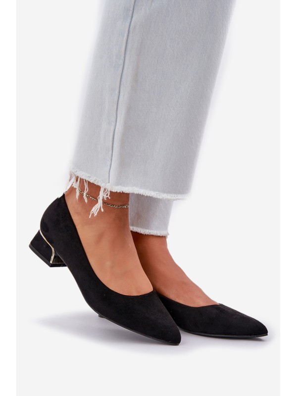 Pumps With Low Heel And Pointed Toes Black Terilara