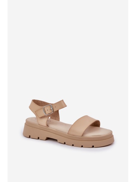 Women's Platform Sandals Beige Evaretha