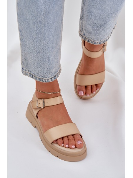 Women's Platform Sandals Beige Evaretha