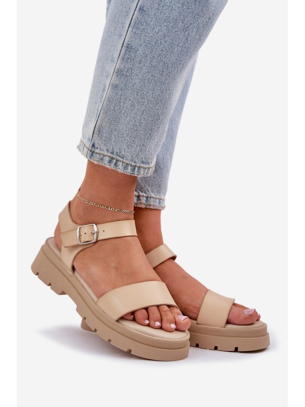 Women's Platform Sandals Beige Evaretha