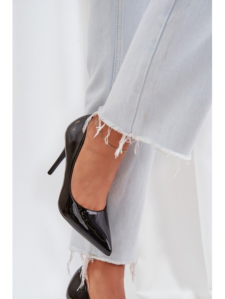 Patented High Heels With Pointed Toes Black Omenra
