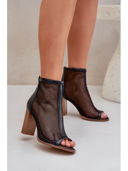 Heeled Sandals With Shaft Black Taniffia