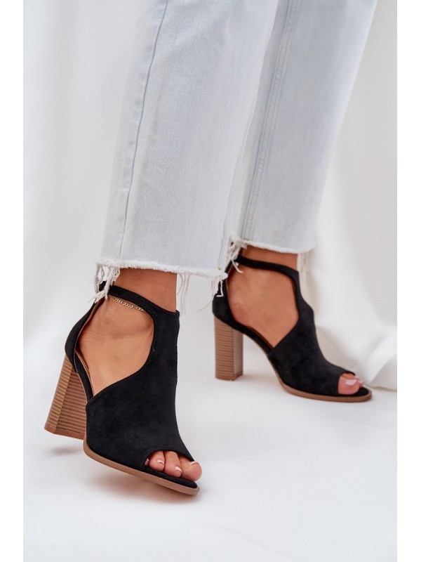 Block Heels Made Of Eco Suede Black Lanadriena