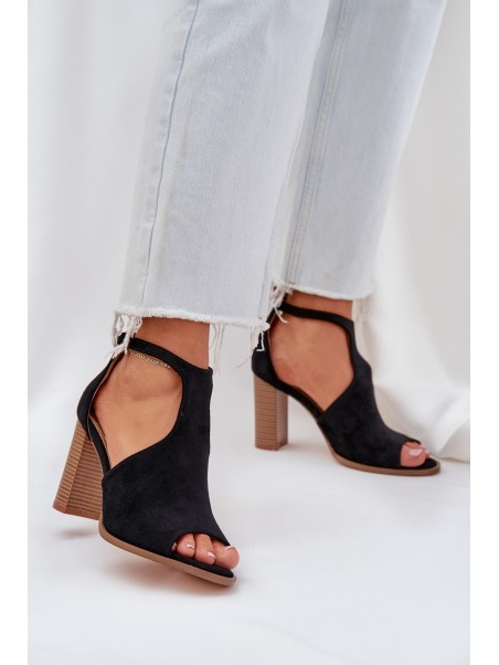Block Heels Made Of Eco Suede Black Lanadriena