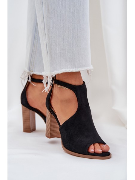 Block Heels Made Of Eco Suede Black Lanadriena