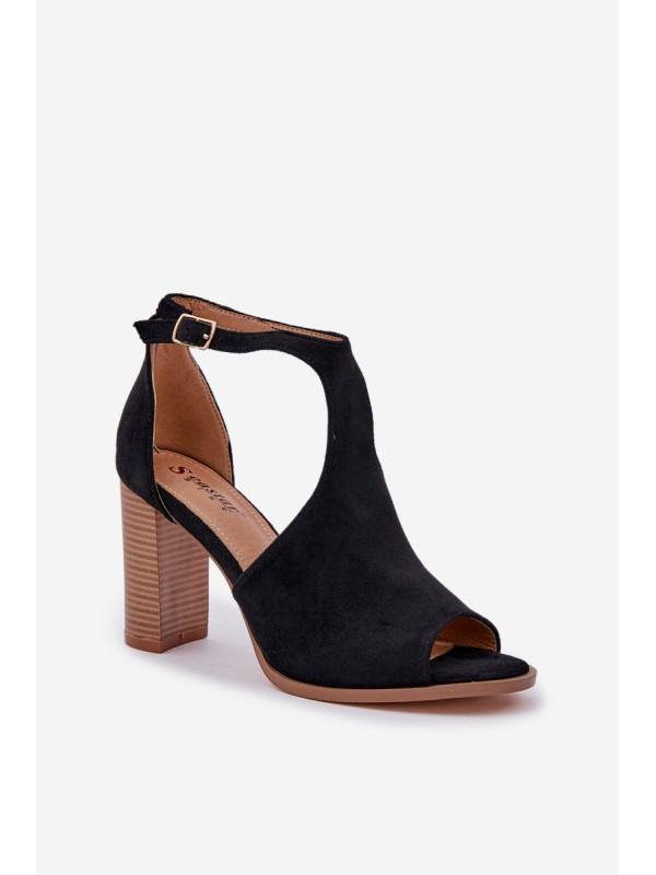 Block Heels Made Of Eco Suede Black Lanadriena
