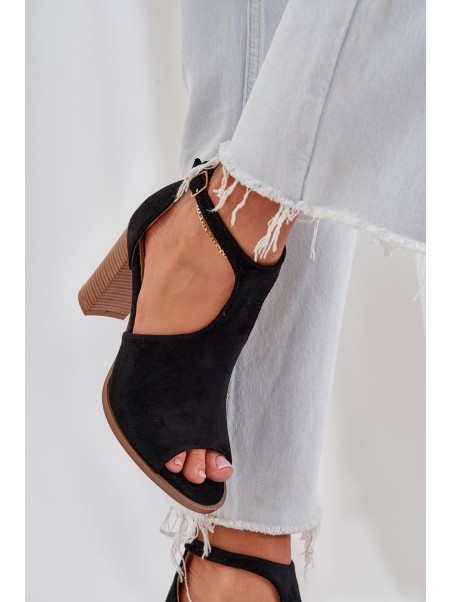 Block Heels Made Of Eco Suede Black Lanadriena