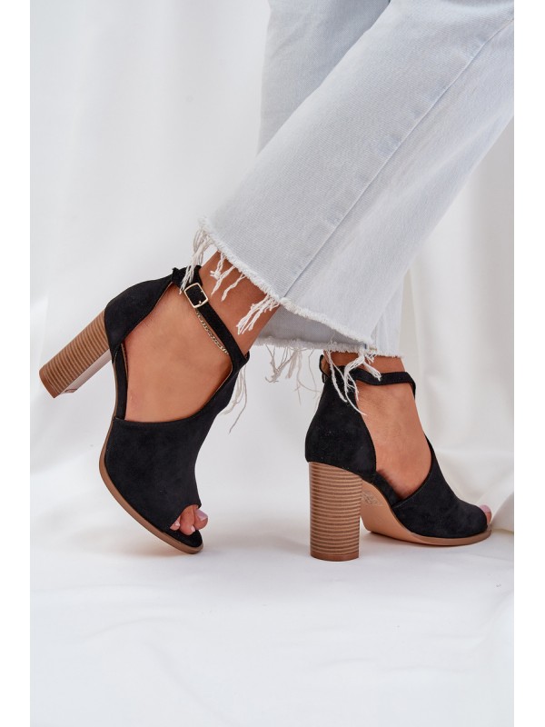 Block Heels Made Of Eco Suede Black Lanadriena