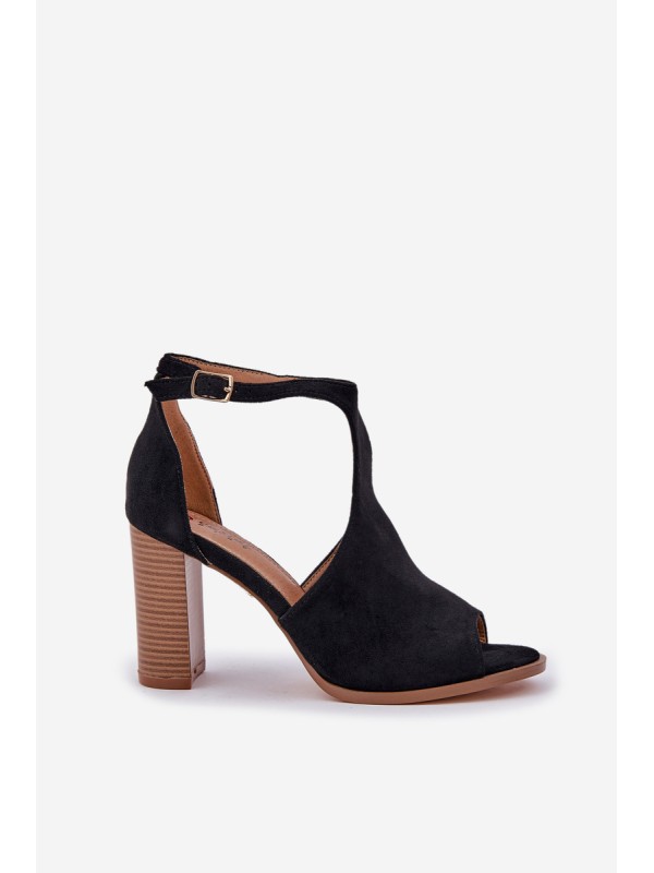 Block Heels Made Of Eco Suede Black Lanadriena
