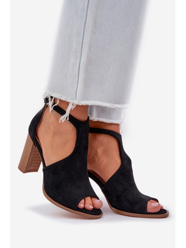 Block Heels Made Of Eco Suede Black Lanadriena