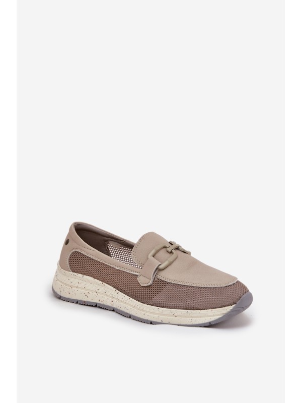 Ladies Leather Moccasins D&A TW210 Gray