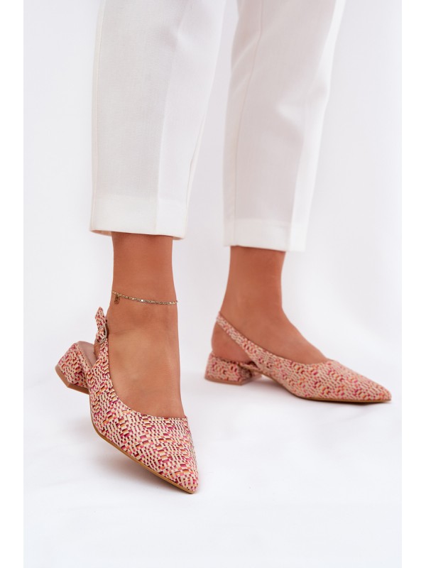 Woven Women's Sandals On A Delicate Heel Multicolor Jorela