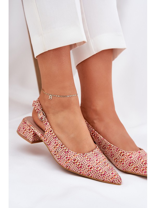 Woven Women's Sandals On A Delicate Heel Multicolor Jorela 2