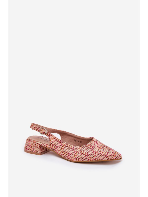 Woven Women's Sandals On A Delicate Heel Multicolor Jorela