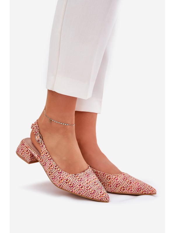Woven Women's Sandals On A Delicate Heel Multicolor Jorela