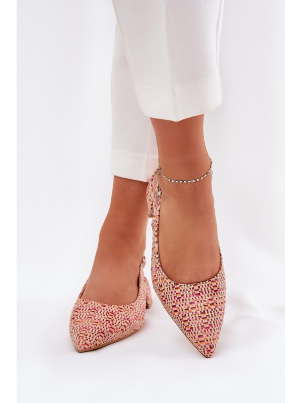 Woven Women's Sandals On A Delicate Heel Multicolor Jorela