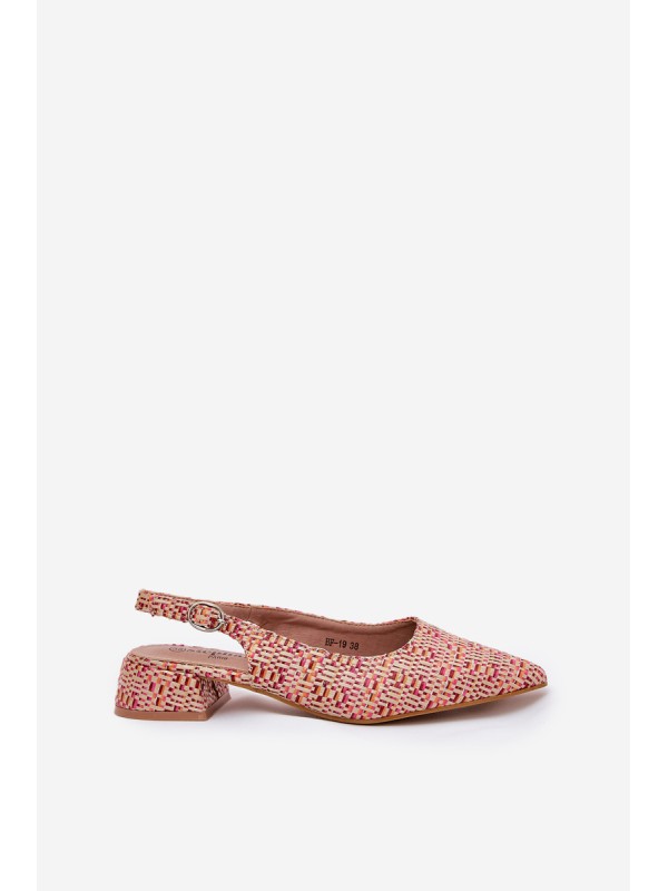 Woven Women's Sandals On A Delicate Heel Multicolor Jorela