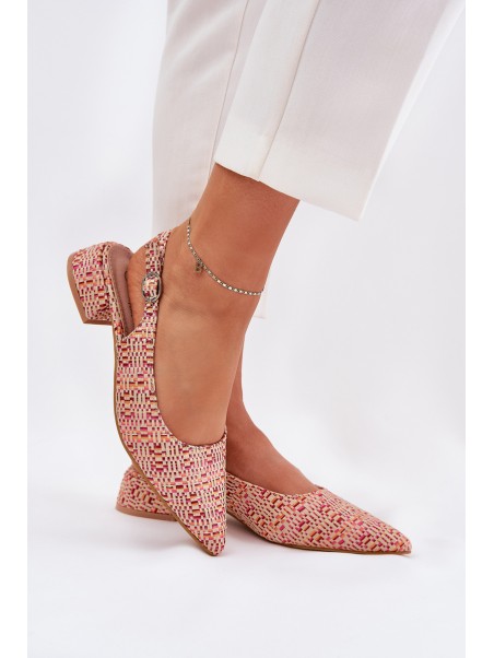 Woven Women's Sandals On A Delicate Heel Multicolor Jorela