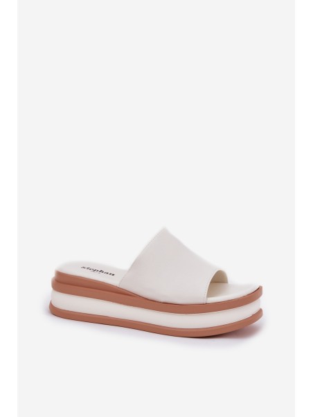 Classic Women's Platform And Wedge Slippers White Florenis
