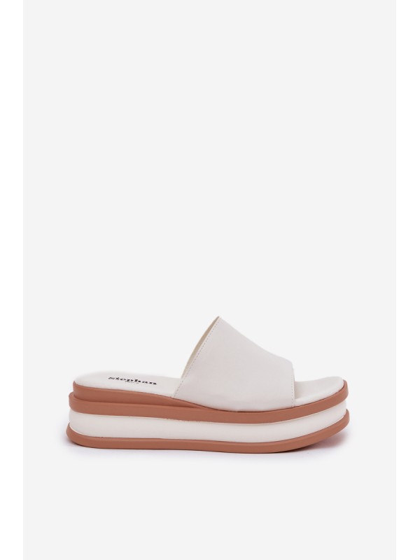 Classic Women's Platform And Wedge Slippers White Florenis