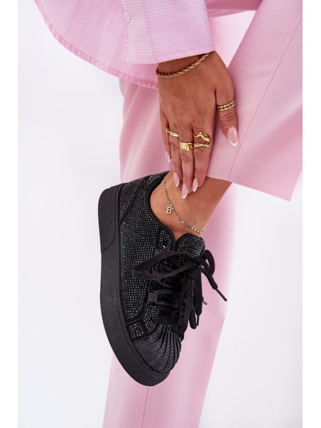 Women's Sneakers With Decoration On Platform Black Eanneth
