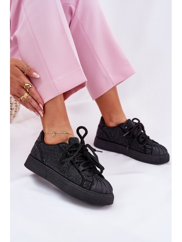 Women's Sneakers With Decoration On Platform Black Eanneth