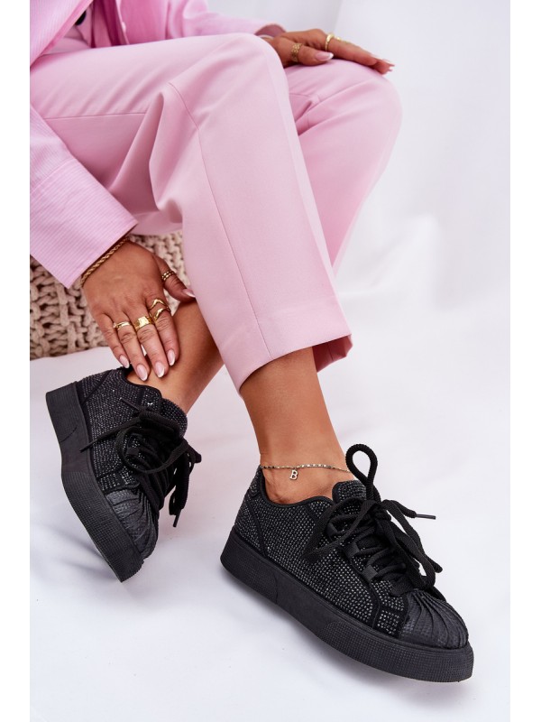 Women's Sneakers With Decoration On Platform Black Eanneth
