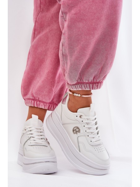 Women's Sports Shoes On Platform White Caldeno
