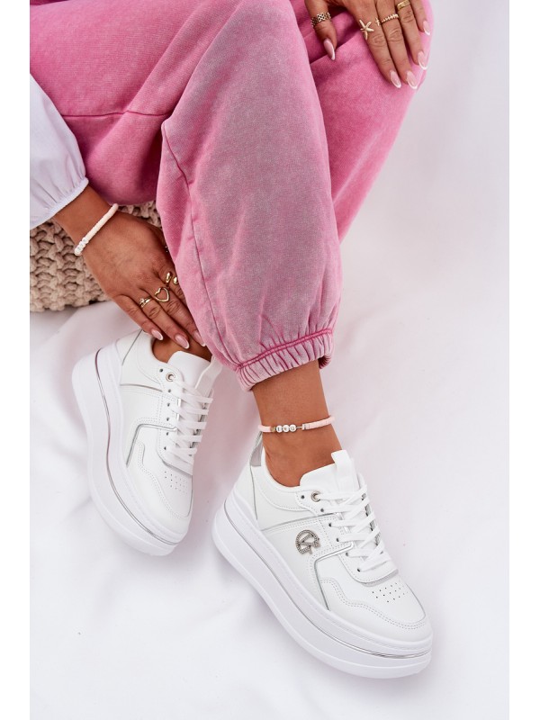 Women's Sports Shoes On Platform White Caldeno