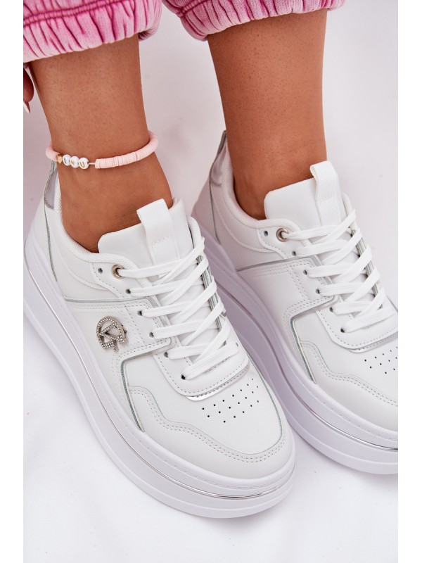 Women's Sports Shoes On Platform White Caldeno