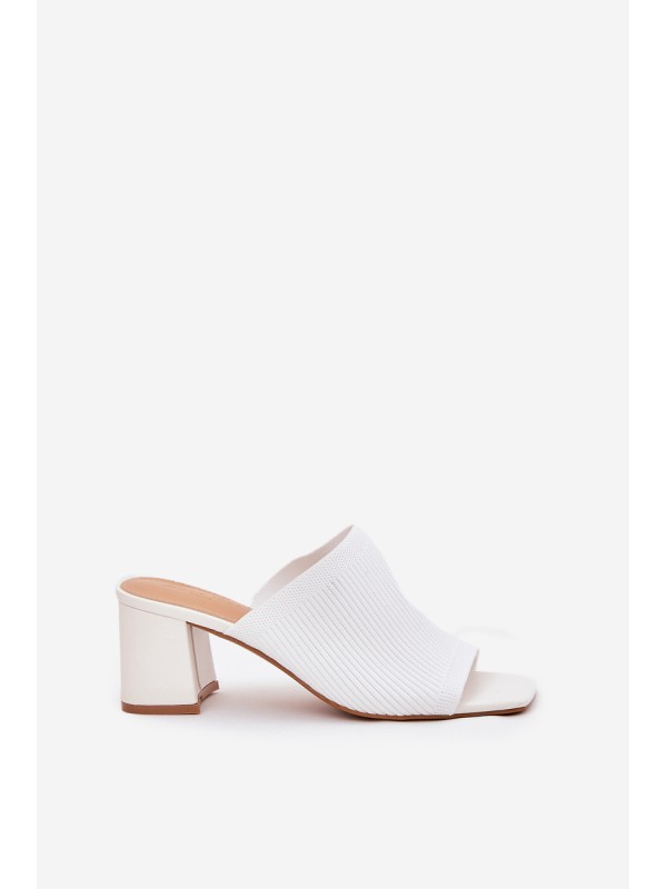 Women's Heeled Block Sandals White Wenilan