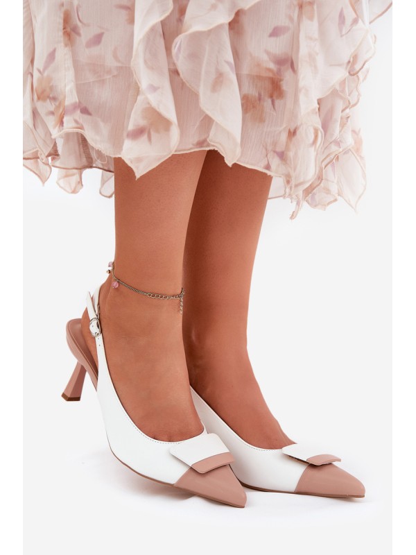 Elegant High Heels With Decoration Eco Leather White Ottoles 2