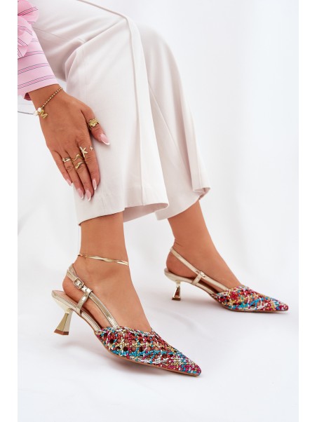 Pumps With Pointed Toe And Open Heel Multicolor Umirana