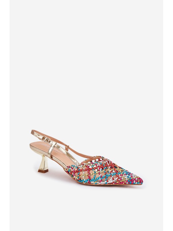 Pumps With Pointed Toe And Open Heel Multicolor Umirana