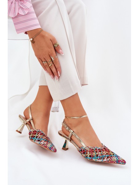 Pumps With Pointed Toe And Open Heel Multicolor Umirana